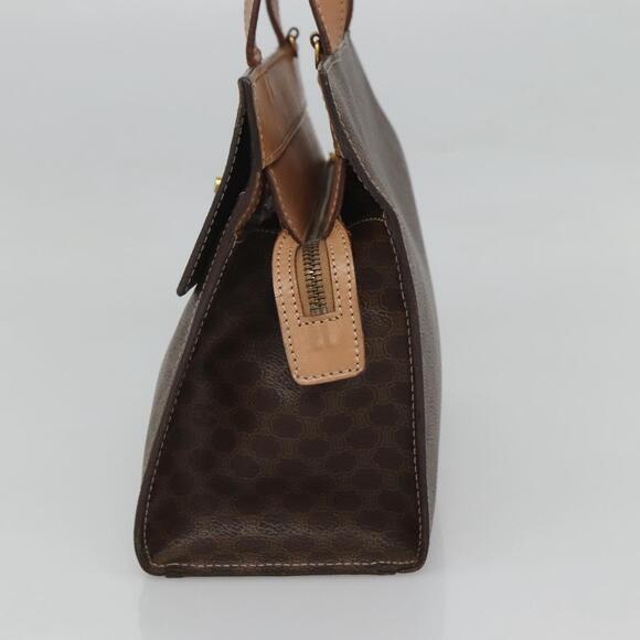 CELINE Macadam Canvas Hand Bag Pvc Leather Brown Gold - Picture 5 of 12